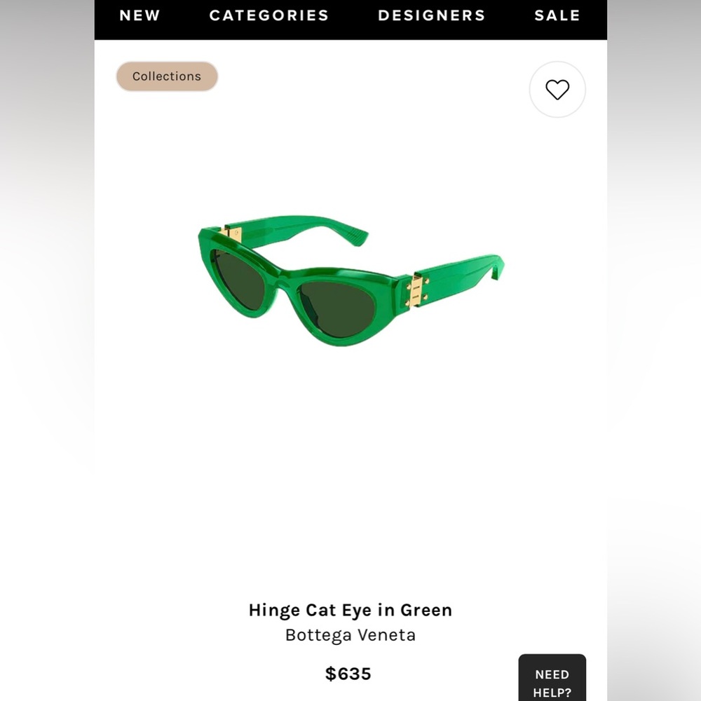 Hinge Cat Eye in Green
Bottega Veneta